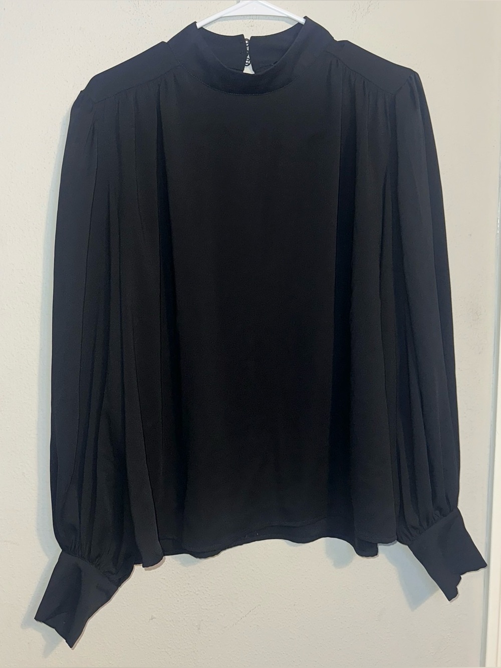 Express Black Long Sleeve Mock Neck Blouse